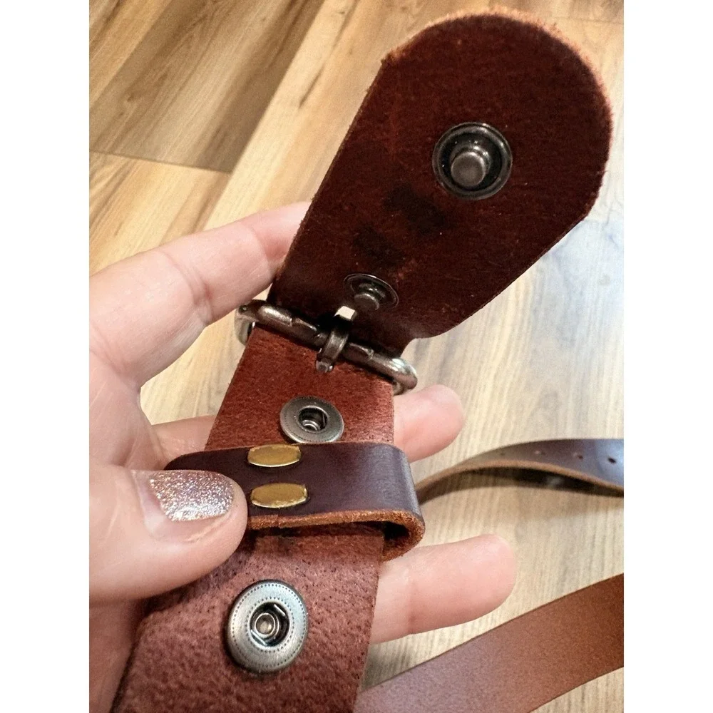 Nohma Leather Belt Size 40 Brown 1.5